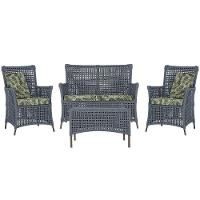 Jogo Sofá 2 Poltronas E Mesa Igapó Marrom E5 Trama Original Prata - 1