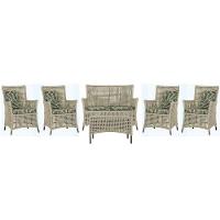 Jogo Sofá 4 Poltronas E Mesa Igapó Marrom E5 Trama Original Rami - 1