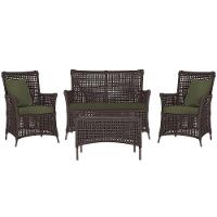 Jogo Sofá 2 Poltronas E Mesa Igapó Marrom E13 Trama Original Marrom - 1