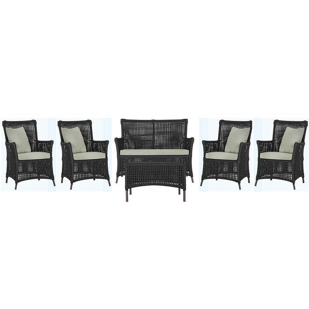 Jogo Sofá 4 Poltronas E Mesa Igapó Marrom E3 Trama Original Preto - 1