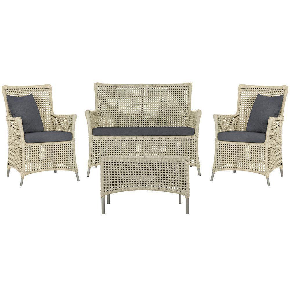 Jogo Sofá 2 Poltronas E Mesa Igapó Fendi E11 Trama Original Rami - 1