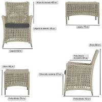 Jogo Sofá 2 Poltronas E Mesa Igapó Fendi E11 Trama Original Rami - 3