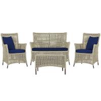 Jogo Sofá 2 Poltronas E Mesa Igapó Marrom E10 Trama Original Rami - 1