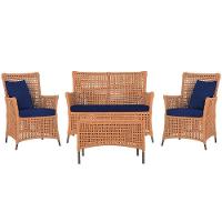 Jogo Sofá 2 Poltronas E Mesa Igapó Marrom E10 Trama Original Terra Cota - 1