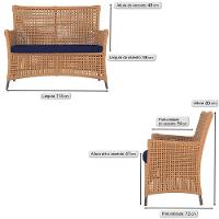 Jogo Sofá 2 Poltronas E Mesa Igapó Marrom E10 Trama Original Terra Cota - 2