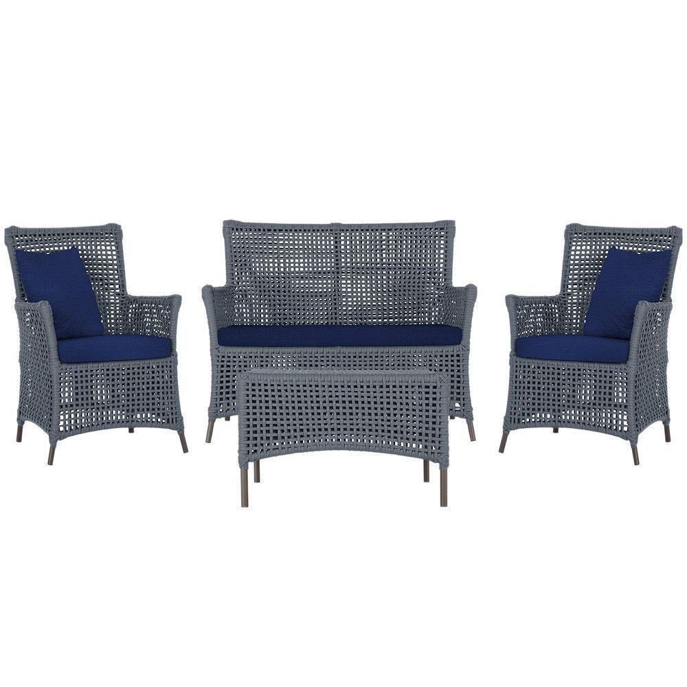 Jogo Sofá 2 Poltronas E Mesa Igapó Marrom E10 Trama Original Prata - 1