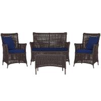 Jogo Sofá 2 Poltronas E Mesa Igapó Marrom E10 Trama Original Marrom - 1