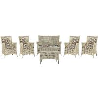 Jogo Sofá 4 Poltronas E Mesa Igapó Fendi E6 Trama Original Rami - 1