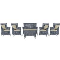 Jogo Sofá 4 Poltronas E Mesa Igapó Fendi E7 Trama Original Prata - 1