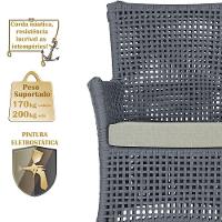 Jogo Sofá 4 Poltronas E Mesa Igapó Fendi E3 Trama Original Prata - 5