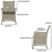 Jogo Sofá 2 Poltronas E Mesa Igapó Preta E13 Trama Original Rami - 3