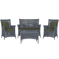 Jogo Sofá 2 Poltronas E Mesa Igapó Marrom E13 Trama Original Prata - 1