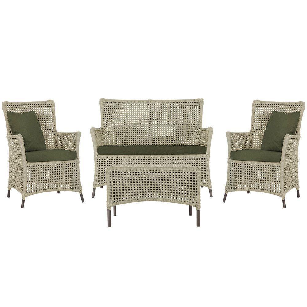 Jogo Sofá 2 Poltronas E Mesa Igapó Marrom E13 Trama Original Rami - 1