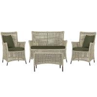 Jogo Sofá 2 Poltronas E Mesa Igapó Marrom E13 Trama Original Rami - 1