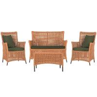 Jogo Sofá 2 Poltronas E Mesa Igapó Marrom E13 Trama Original Terra Cota - 1