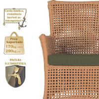 Jogo Sofá 2 Poltronas E Mesa Igapó Marrom E13 Trama Original Terra Cota - 5