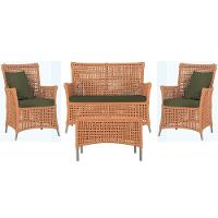 Jogo Sofá 2 Poltronas E Mesa Igapó Fendi E13 Trama Original Terra Cota - 1