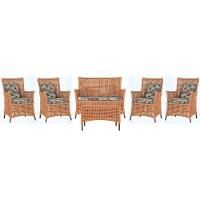 Jogo Sofá 4 Poltronas E Mesa Igapó Marrom E6 Trama Original Terra Cota - 1