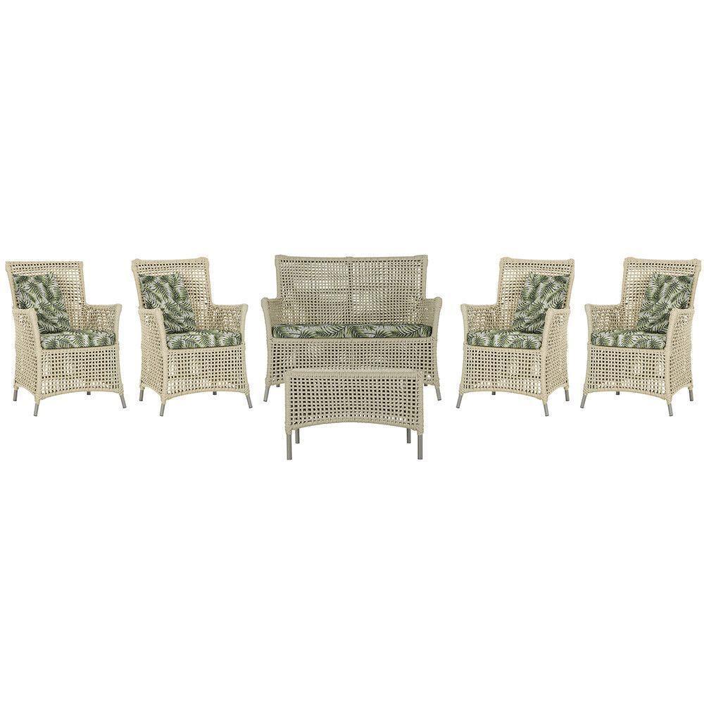 Jogo Sofá 4 Poltronas E Mesa Igapó Fendi E5 Trama Original Rami - 1