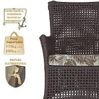 Jogo Sofá 4 Poltronas E Mesa Igapó Fendi E6 Trama Original Marrom - 5