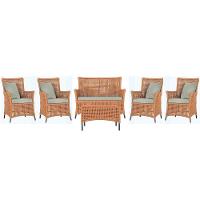 Jogo Sofá 4 Poltronas E Mesa Igapó Preta E3 Trama Original Terra Cota - 1