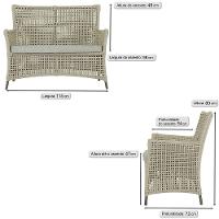 Jogo Sofá 4 Poltronas E Mesa Igapó Marrom E3 Trama Original Rami - 2