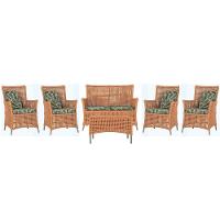 Jogo Sofá 4 Poltronas E Mesa Igapó Fendi E5 Trama Original Terra Cota - 1