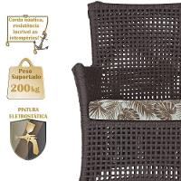 Jogo Sofá 4 Poltronas E Mesa Igapó Preta E6 Trama Original Marrom - 5