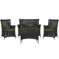 Jogo Sofá 2 Poltronas E Mesa Igapó Marrom E13 Trama Original Preto - 1