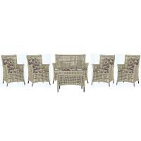 Jogo Sofá 4 Poltronas E Mesa Igapó Preta E6 Trama Original Rami - 1