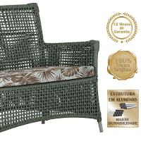 Jogo Sofá 4 Poltronas E Mesa Igapó Fendi E6 Trama Original Verde