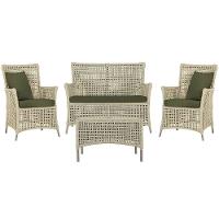 Jogo Sofá 2 Poltronas E Mesa Igapó Fendi E13 Trama Original Rami - 1