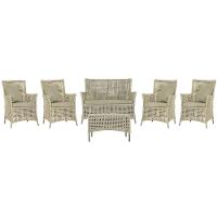 Jogo Sofá 4 Poltronas E Mesa Igapó Fendi E7 Trama Original Rami - 1