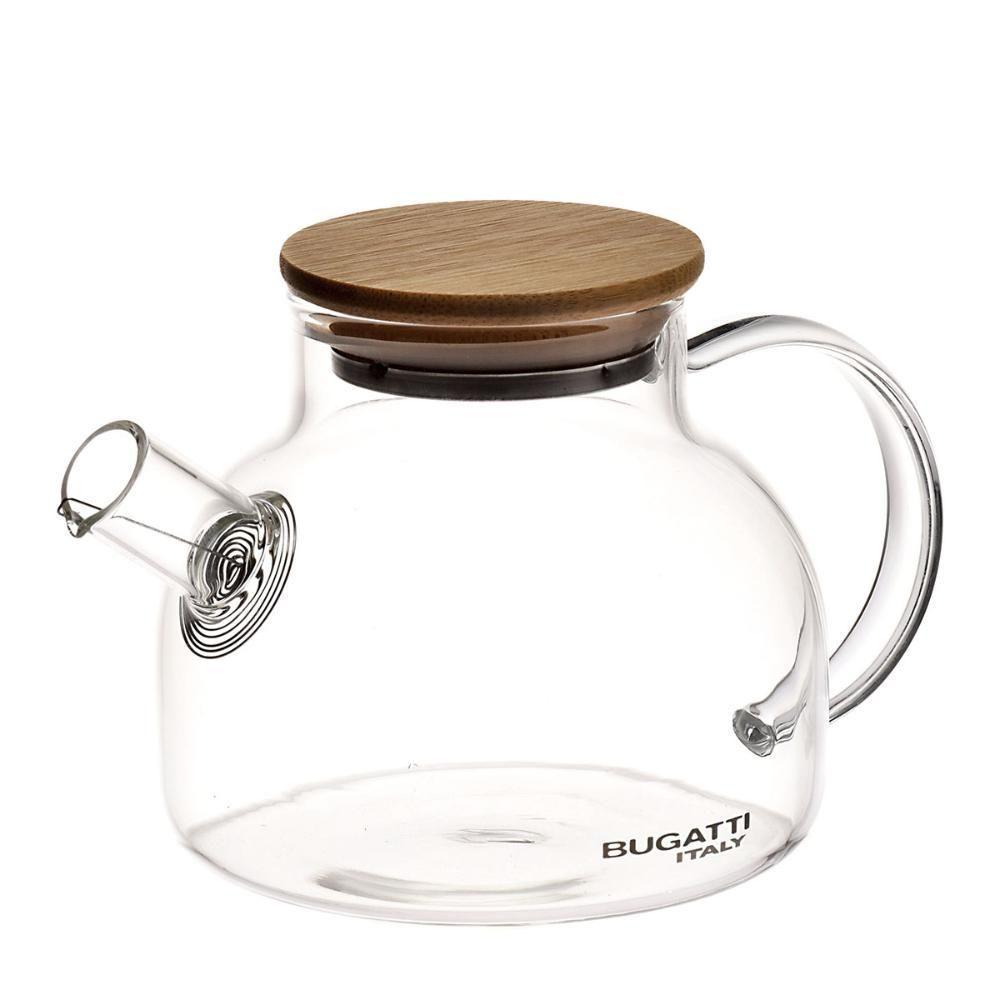 Bule De Vidro Coador De Bico Tampa De Bambu 500ml Bugatti - 1