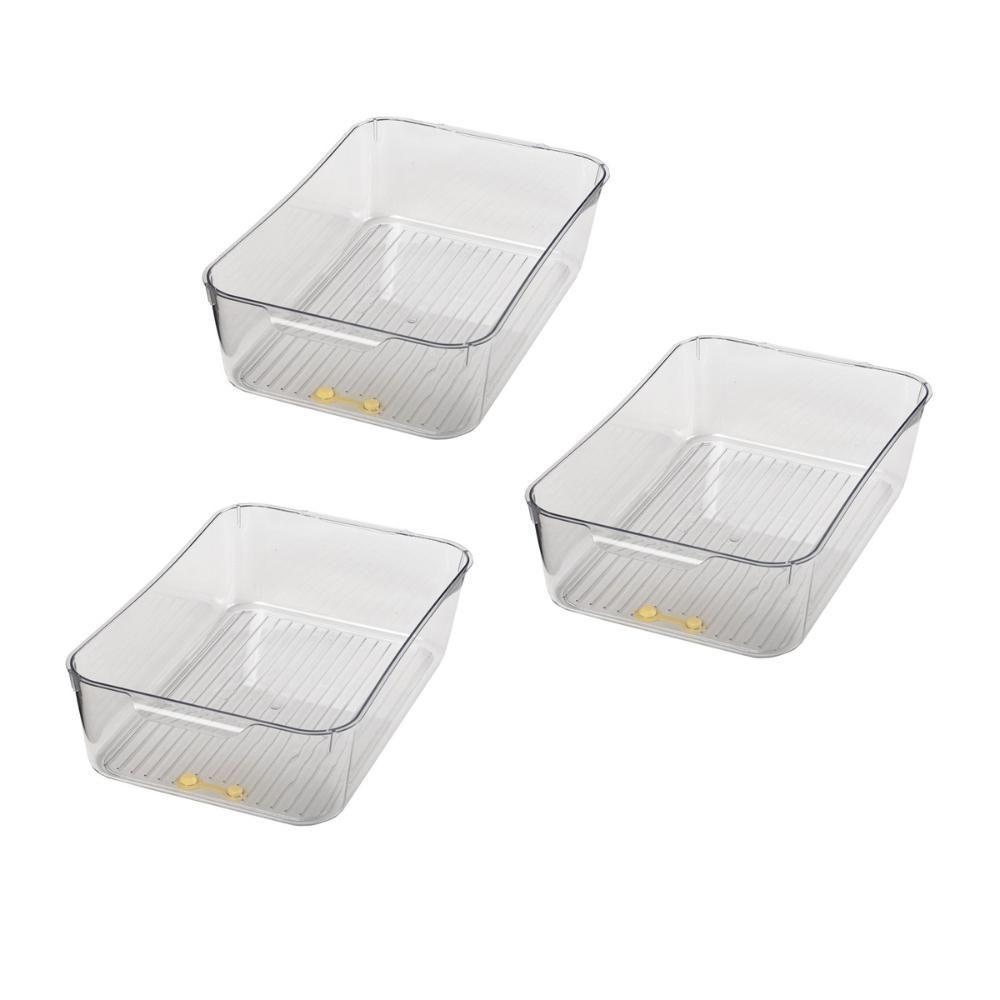 Jogo 3 Suportes Geladeira Gaveta Armário Organizador 30x20cm - 1