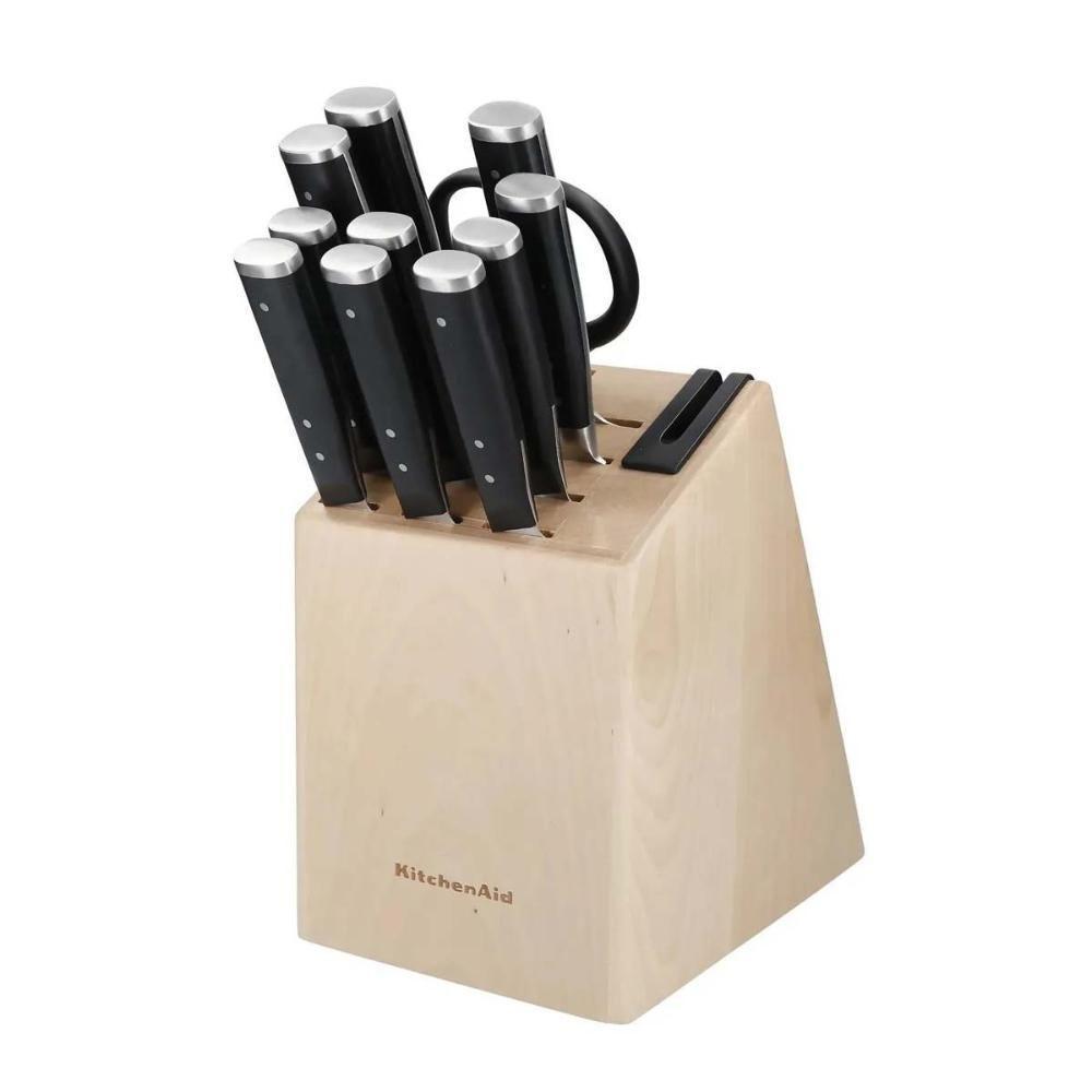 Conjunto Facas Forjadas Com Cepo Afiador 12 Pçs Kitchenaid - 1