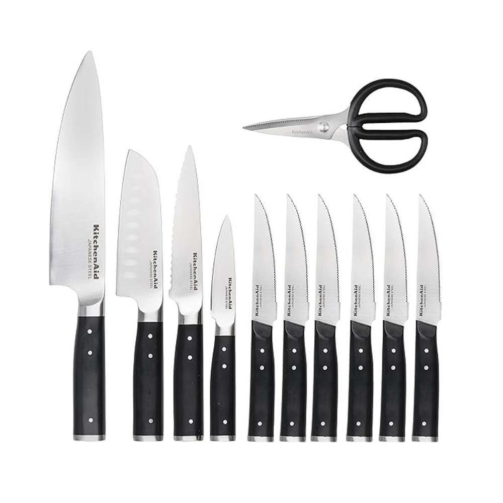 Conjunto Facas Forjadas Com Cepo Afiador 12 Pçs Kitchenaid - 6