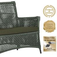Jogo Sofá 4 Poltronas E Mesa Igapó Preta E13 Trama Original Verde