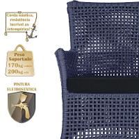 Jogo Sofá 4 Poltronas E Mesa Igapó Preta E12 Trama Original Azul - 5