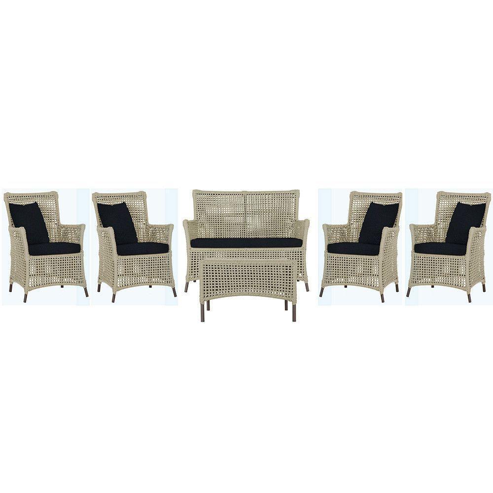 Jogo Sofá 4 Poltronas E Mesa Igapó Marrom E12 Trama Original Rami - 1