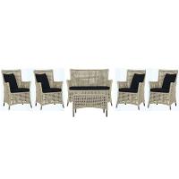 Jogo Sofá 4 Poltronas E Mesa Igapó Marrom E12 Trama Original Rami - 1