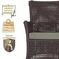 Jogo Sofá 4 Poltronas E Mesa Igapó Marrom E8 Trama Original Marrom - 5