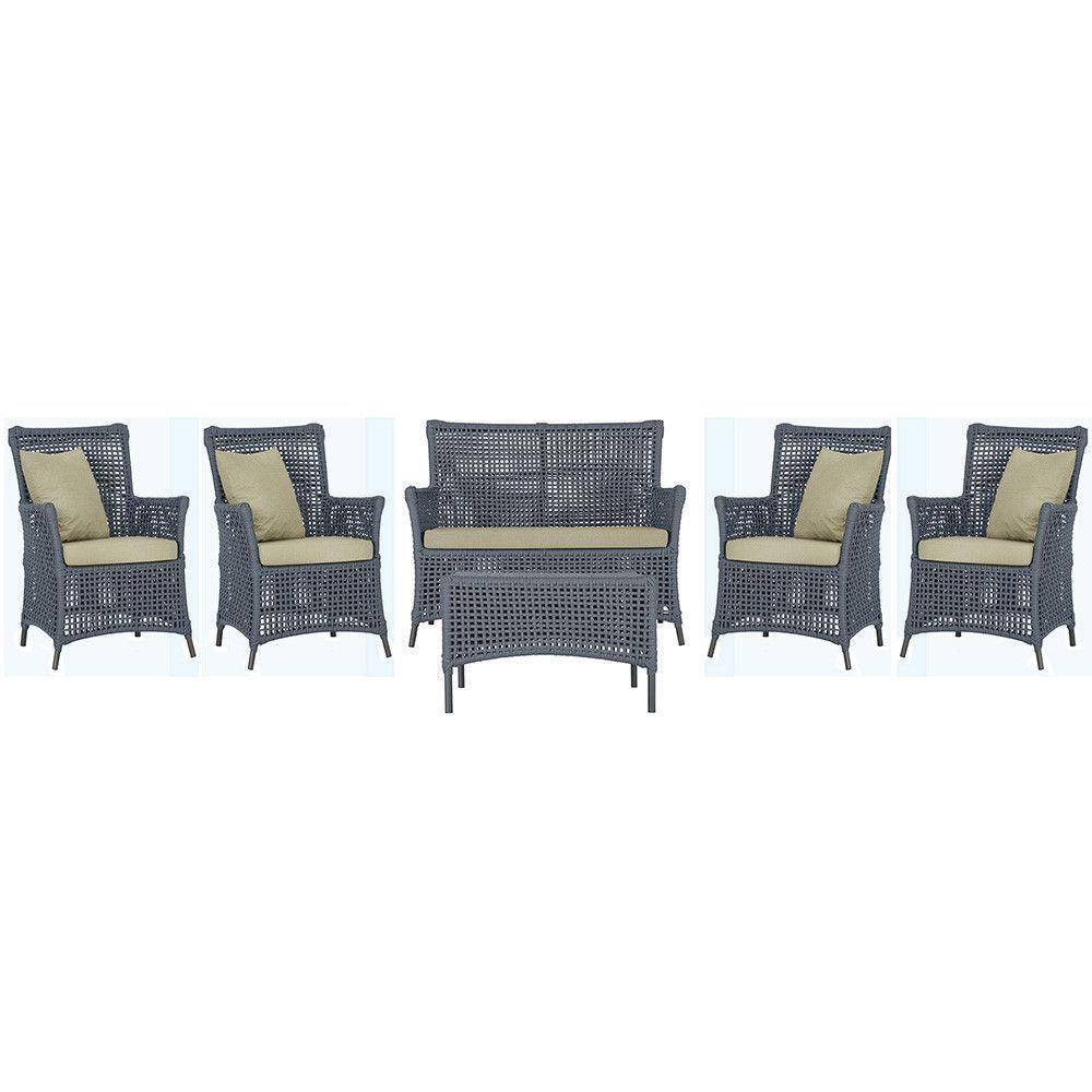 Jogo Sofá 4 Poltronas E Mesa Igapó Preta E7 Trama Original Prata - 1