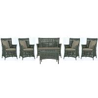 Jogo Sofá 4 Poltronas E Mesa Igapó Marrom E8 Trama Original Verde - 1