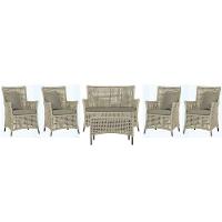 Jogo Sofá 4 Poltronas E Mesa Igapó Marrom E8 Trama Original Rami - 1