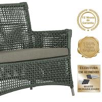 Jogo Sofá 4 Poltronas E Mesa Igapó Fendi E8 Trama Original Verde