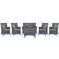 Jogo Sofá 4 Poltronas E Mesa Igapó Marrom E8 Trama Original Prata - 1