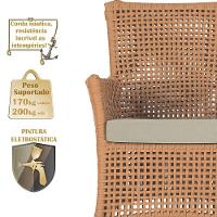 Jogo Sofá 4 Poltronas E Mesa Igapó Marrom E7 Trama Original Terra Cota - 5