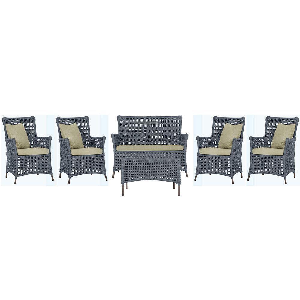 Jogo Sofá 4 Poltronas E Mesa Igapó Marrom E7 Trama Original Prata - 1