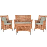 Jogo Sofá E 2 Poltronas E Mesa Igapó Fendi E3 Trama Original Terra Cota - 1